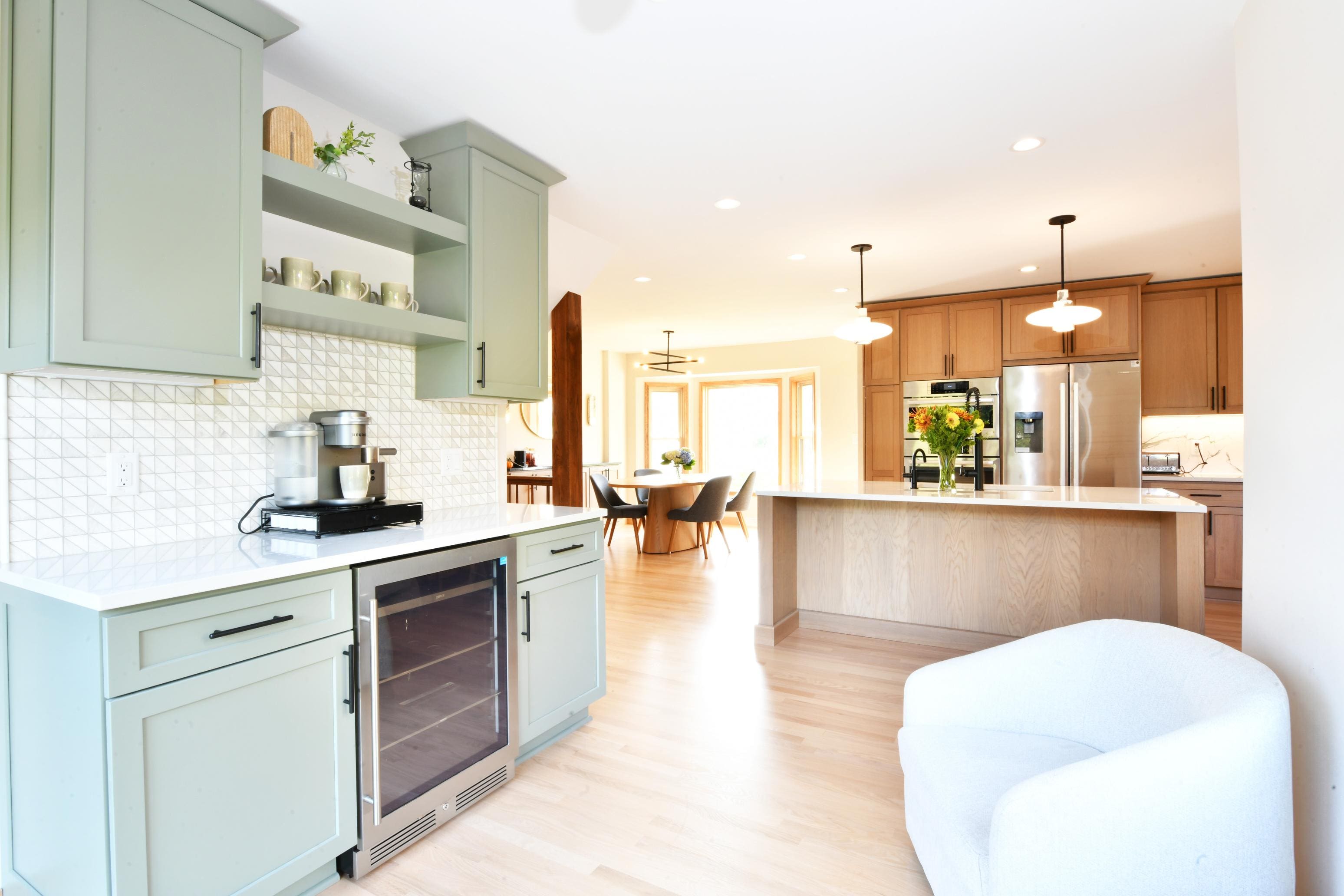 Kitchen renovation with contemporary design elements.